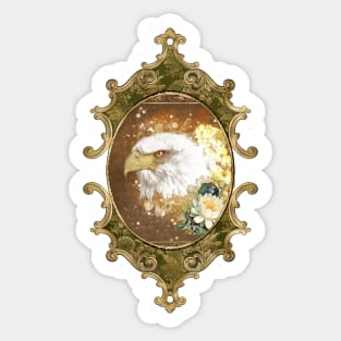 Wonderful eagle with flowers Sticker